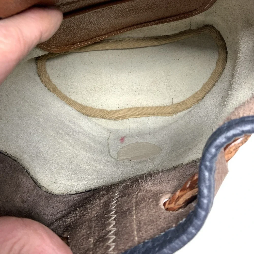 Vintage Dooney & Bourke Teton Cream & Brown Pebbled Leather‎ Backpack Rare USA